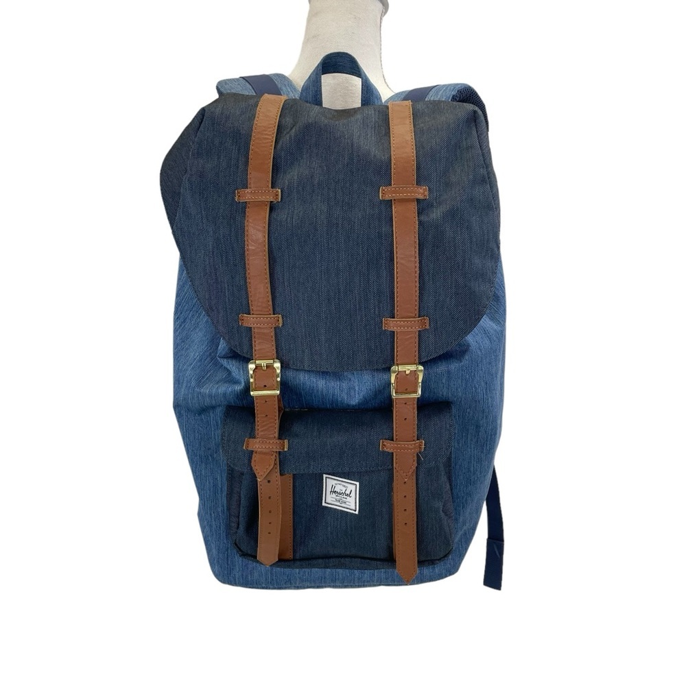 Herschel Supply Company Two-Tone Denim Backpack with Brown Straps